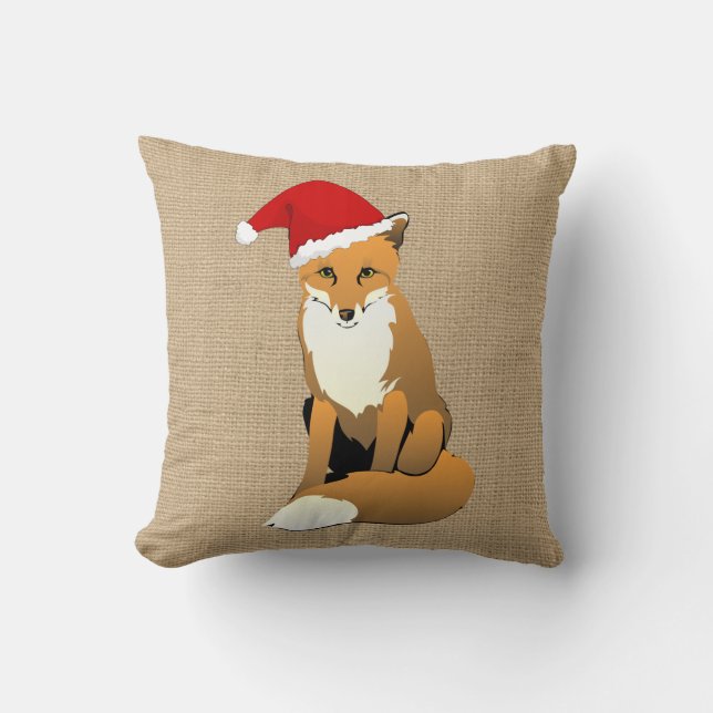 Almofada Fox do Natal no travesseiro de serapilheira do (Frente)