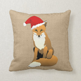 Almofada Fox do Natal no travesseiro de serapilheira do