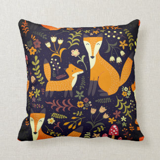 Almofada Fox Folk Art Travesseiro decorativo