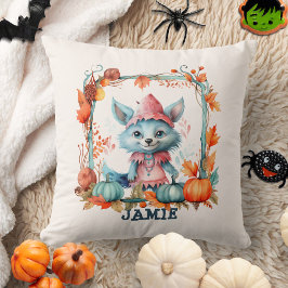 Almofada Fox Laranja Pumpkin Cinza Azul Coroa Laranja no Di