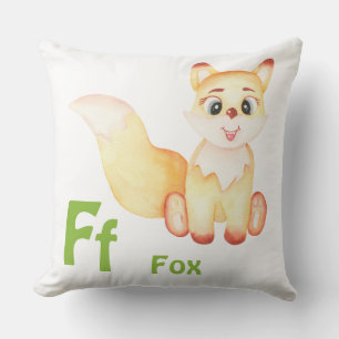Almofada Fox personalize ABC: Carta F - Adicione seu nome