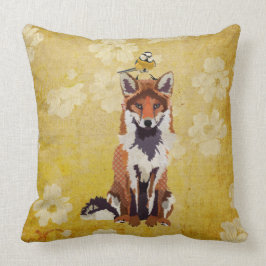Almofada Fox retro & travesseiro pequeno do pássaro