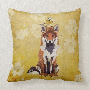 Almofada Fox retro & travesseiro pequeno do pássaro