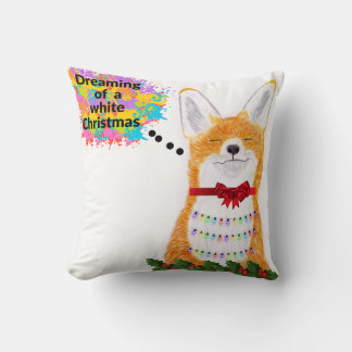 Almofada Fox sonhando com um Natal branco