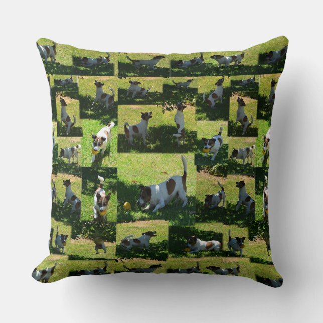 Almofada Fox Terrier, Foto Collarge Large Cushion. (Frente)