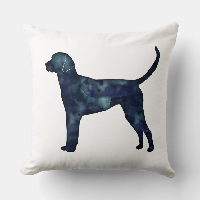 Almofada Foxhound Black Watercolor Dog Silhouket (Frente)