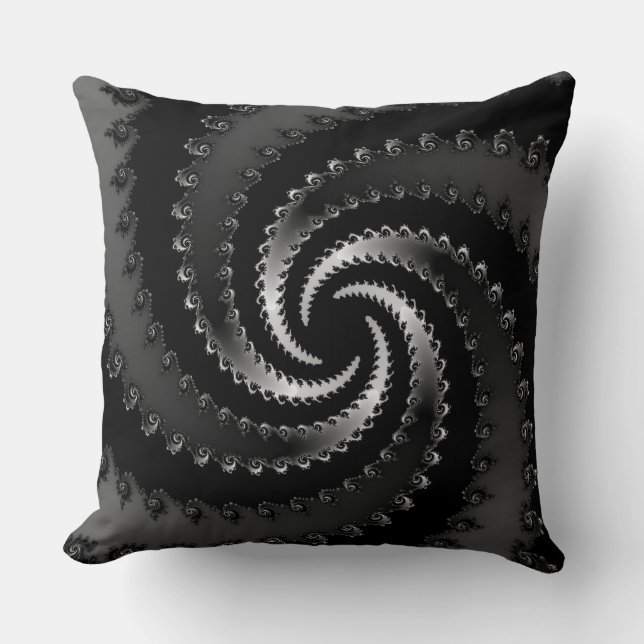 Almofada Fractal de Vortex Escuro (Frente)