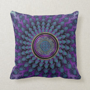 Almofada Fractal espiral elegante com a mandala celta do n