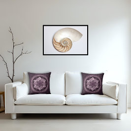 Almofada Fractal Roxo abstrato escuro