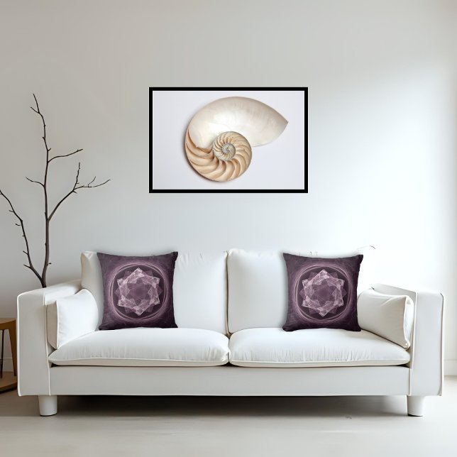 Almofada Fractal Roxo abstrato escuro (Criador carregado)