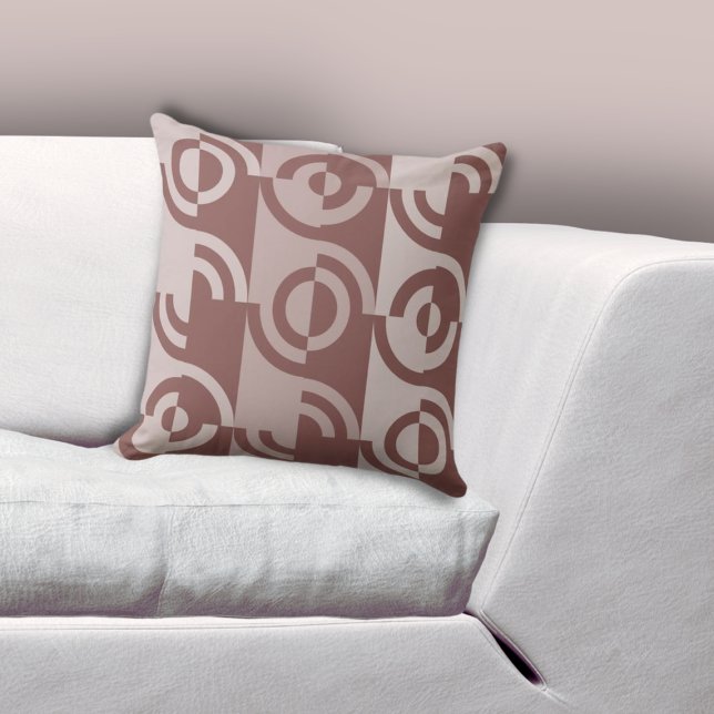 Almofada Fragmentos Circulares Geométricos Diversos Castanh (Fun Geometric Circular Fragments Brown Throw Pillow, Living Room)