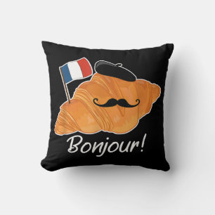 Almofada Francês Croissant Lover França Bandeira Francófilo