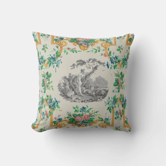 Almofada Francês Rococo François Boucher Vignette Pattern (Frente)