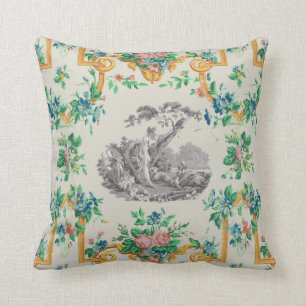 Almofada Francês Rococo François Boucher Vignette Pattern
