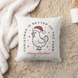 Almofada Frango Feliz Natal fazenda engraçada animal de faz