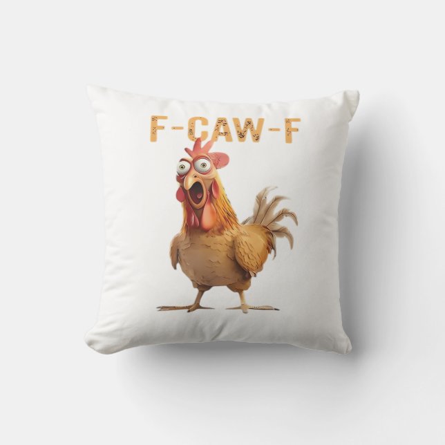 Almofada Frango Gritando Divertido F Caw F Humor (Frente)