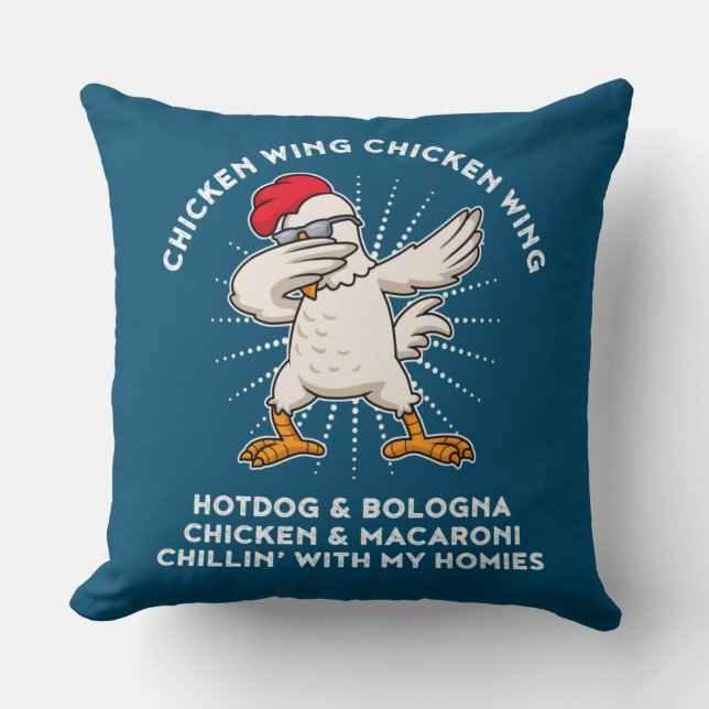 Almofada Frango Wing Galinha Wing Canções de Camisa Lyric H (Frente)
