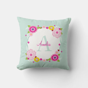 Almofada Frangos de flores de jardim MONOGRAMAS CUTOS, hort