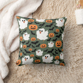 Almofada Frangos Fantasmas Cute Spooky com Pumpkins e Bats