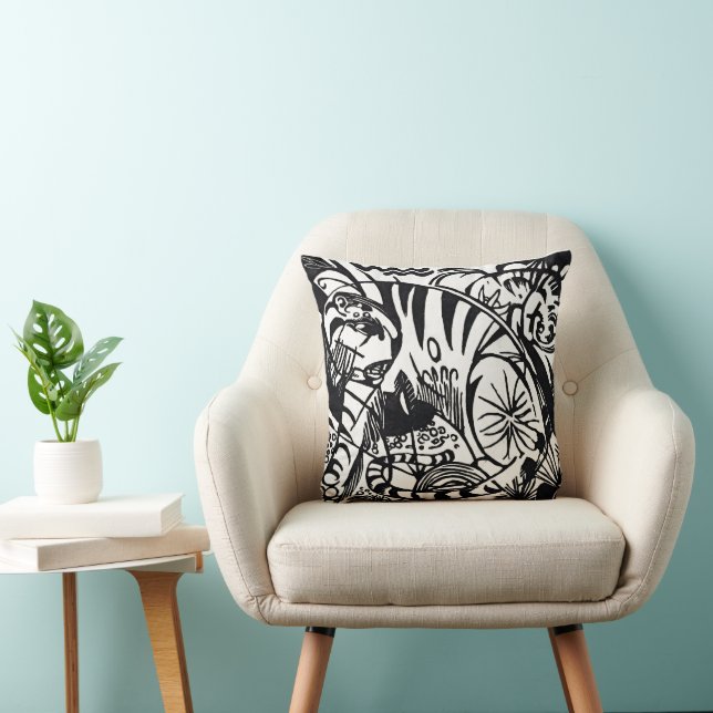 Almofada Franz Marc's Expressionist Tiger Throw Pillow (Cadeira)