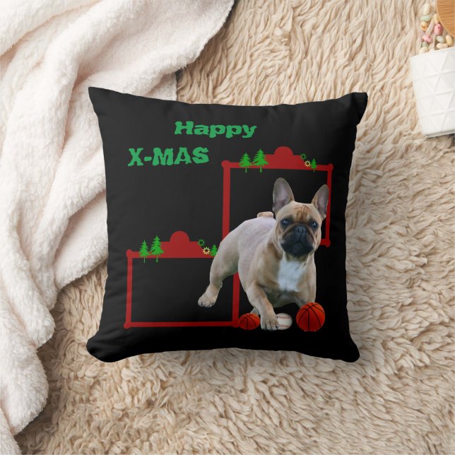 Almofada Französische Bulldoggen Weihnachten Feier (Cobertor)