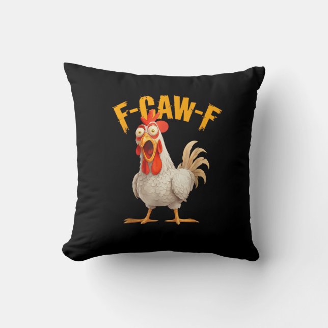 Almofada Frase de efeito engraçada de galinha e galo F-Awk- (Frente)