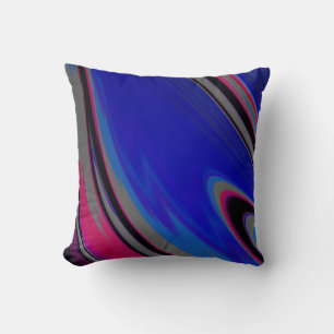 Almofada Fratura magenta abstrato-azul-Cinza