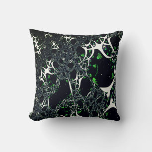 Almofada Fratural branco imperfeito no espaço negro, trico