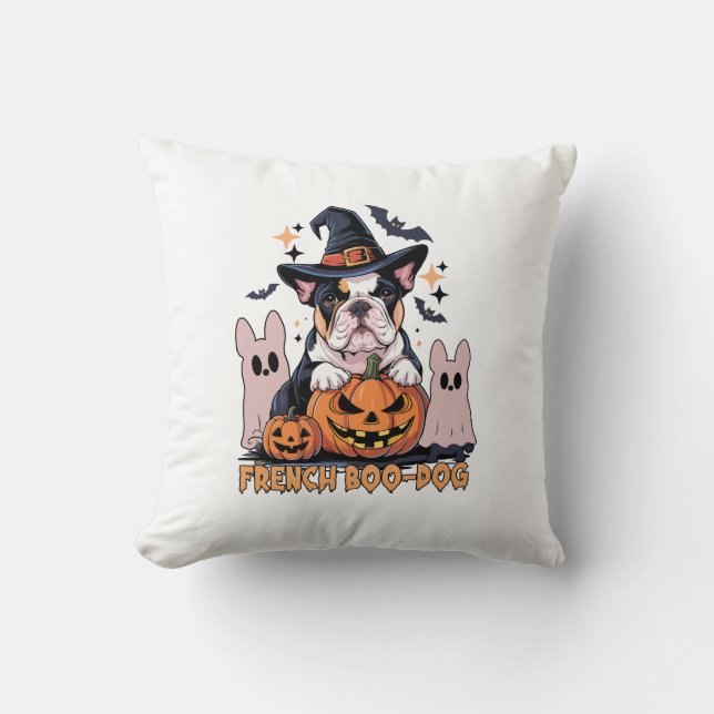 Almofada French Boo Dog Cute Frenchie Halloween Ghost Dog T (Frente)