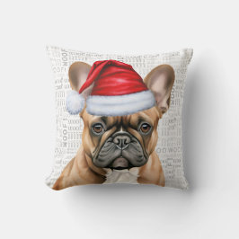 Almofada French Bulldog Watercolor Christmas
