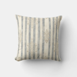 Almofada French Retro Damask Stripe Throw Pillow