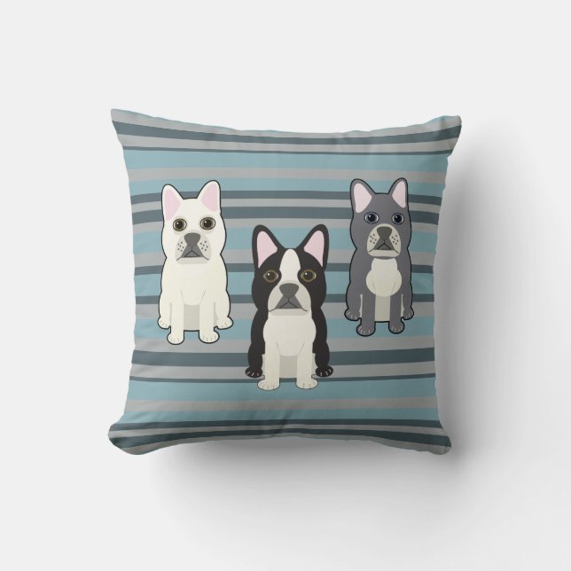 Almofada Frenchies Listrado Azul (Frente)