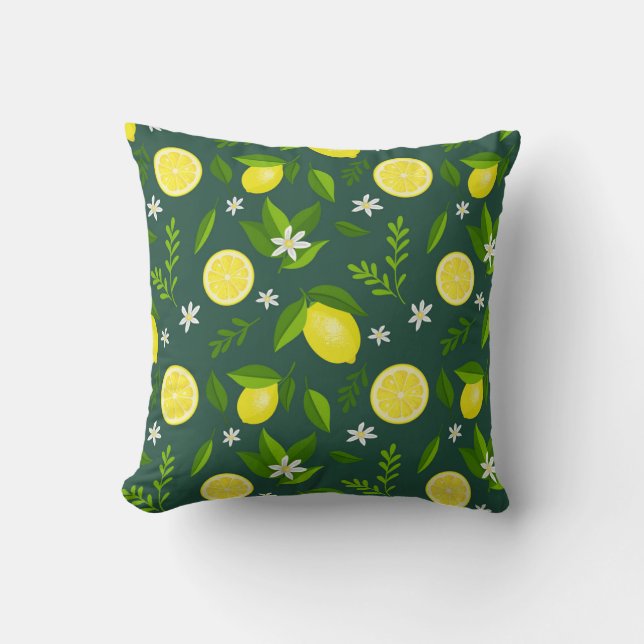 Almofada Fresh lemons with flowers and leaves (Frente)