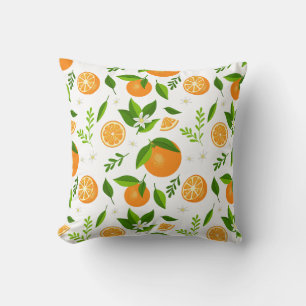 Almofada Fresh oranges with flowers and leaves