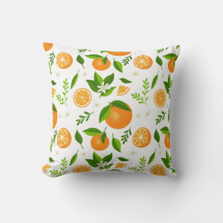 Almofada Fresh oranges with flowers and leaves