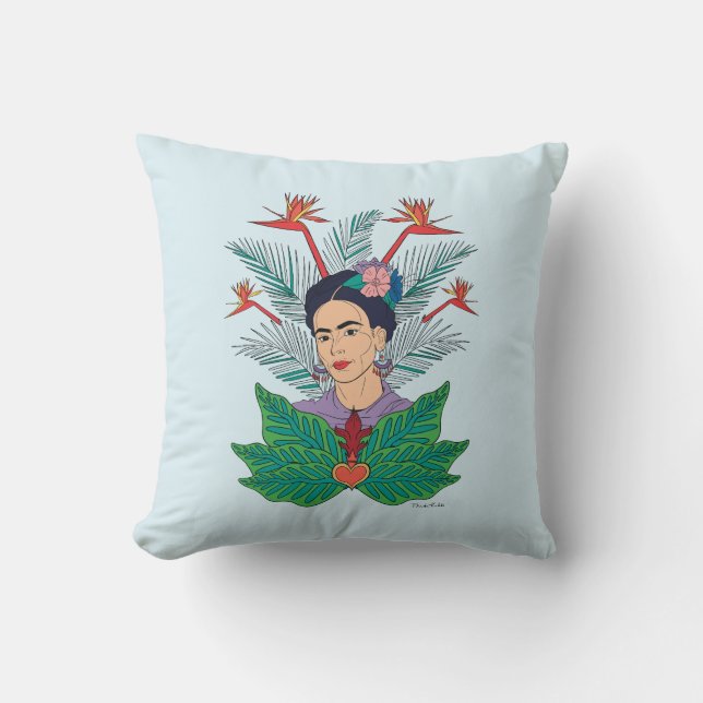 Almofada Frida Kahlo | Aves do paraíso (Frente)