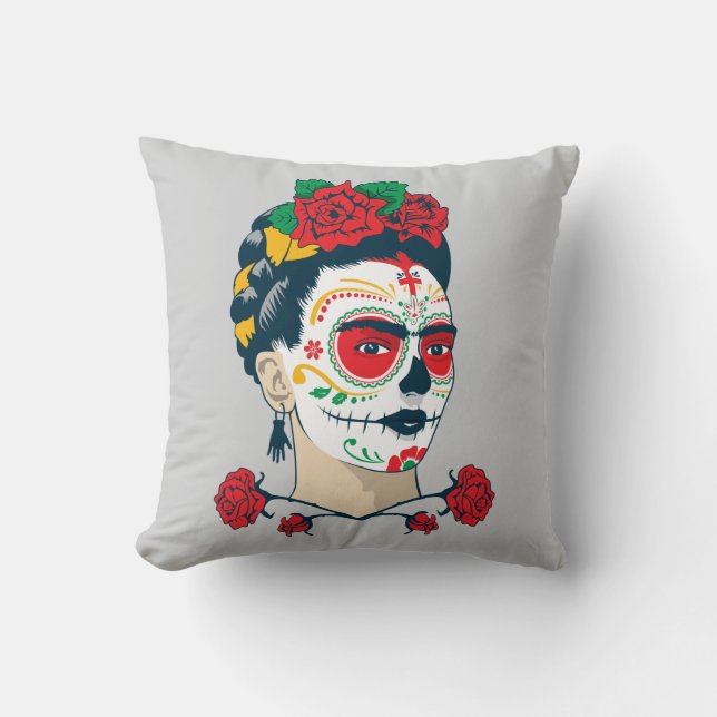Almofada Frida Kahlo | EL Día de los Muertos (Frente)