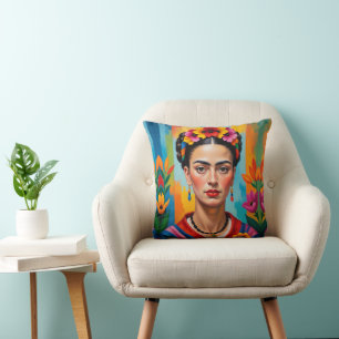 Almofada Frida Kohlo Pop Art Deco Painting