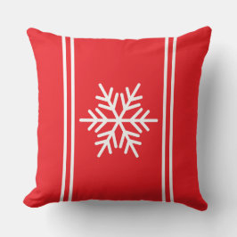 Almofada Frio de Natal Festivo Vermelho Strike Branco Floco