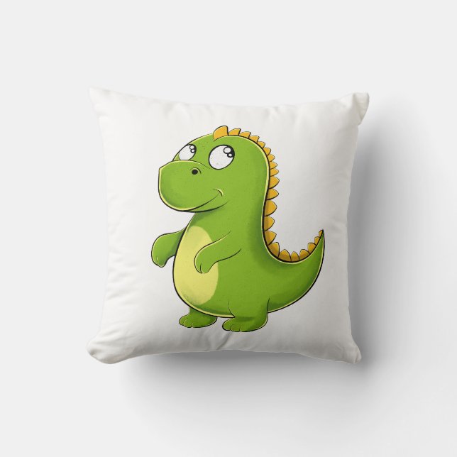 Almofada Fröhlicher Grüner Dino (Frente)