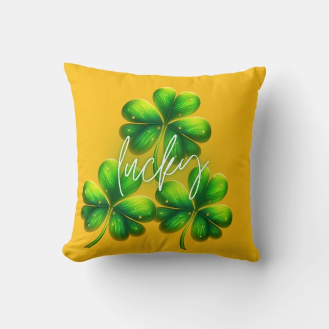 Almofada From emerald green to lucky clovers (Frente)