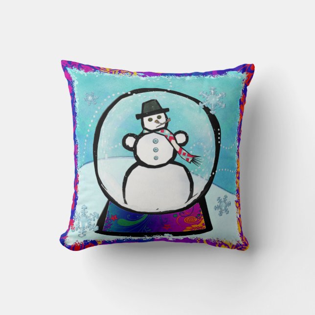 Almofada Frost Man Snow Globe Art (Frente)