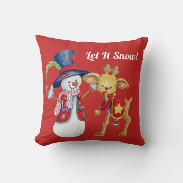 Almofada Frosty O Boneco de Neve de Inverno (Frente)