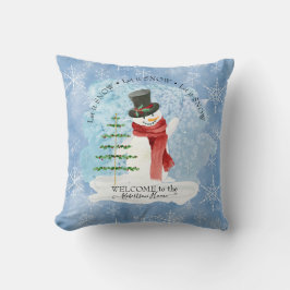 Almofada Frosty Snowman Winter Retro Christmas Snowflakes