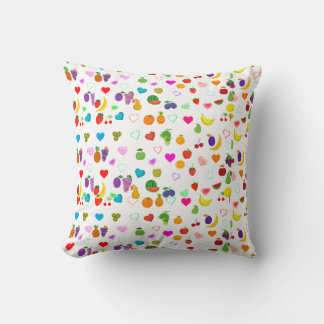 Almofada fruit and heart pattern Throw Pillow