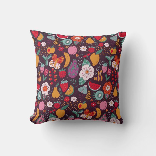 Almofada Fruta, decoração de verão feita à mão. (Frente)