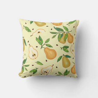 Almofada Frutas Amarelas: Ilustração Vintage.