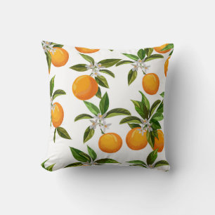 Almofada Frutas de Citros: Ilustração Digital Vintage