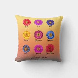 Almofada Fruto do espírito Com Zinnias 