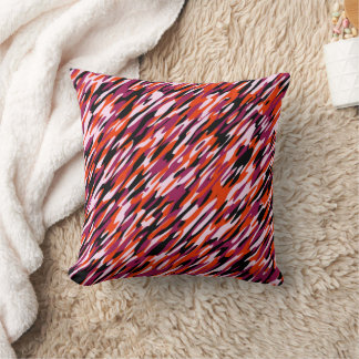 Almofada Fuchsia pink, orange, black and white camo